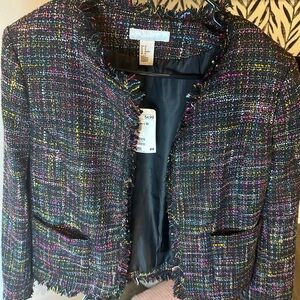 Size US 12 Multi-coloured tweed blazer #tweedblazer